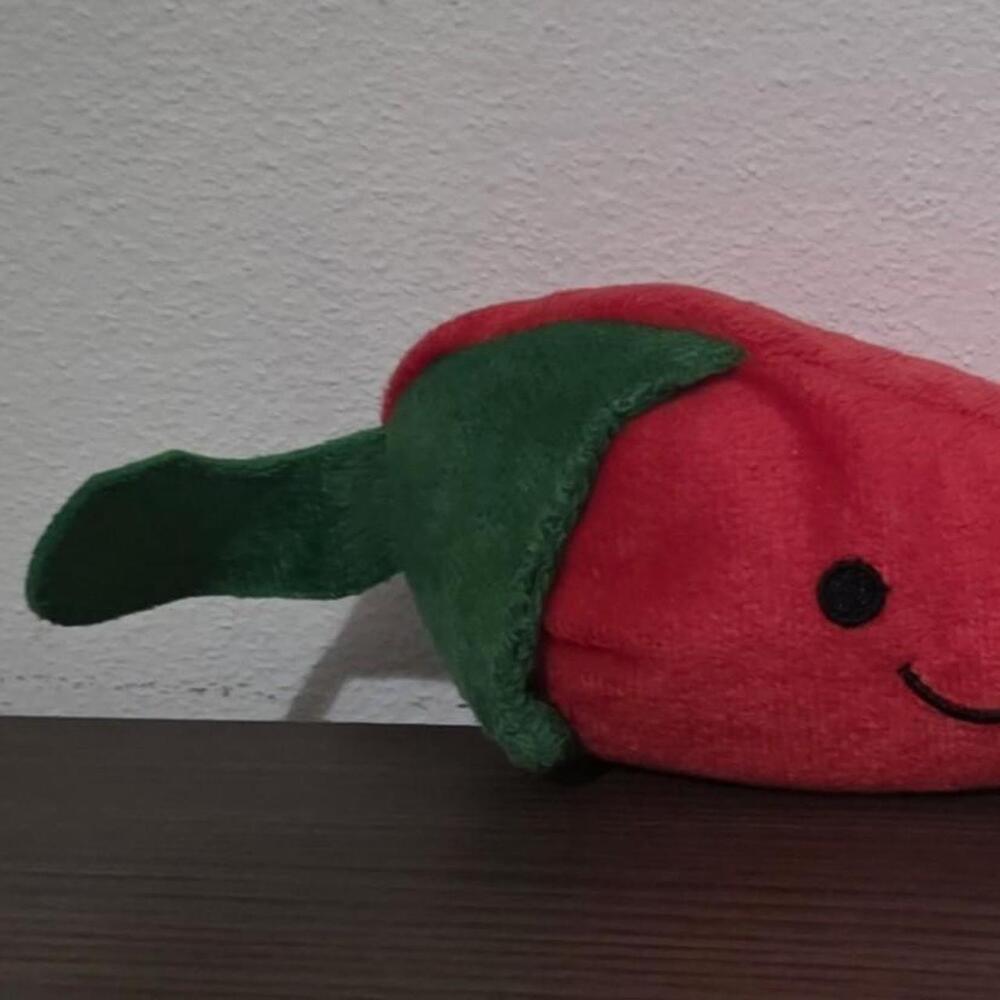 Red chili pepper plushie with green stem #chili #plush